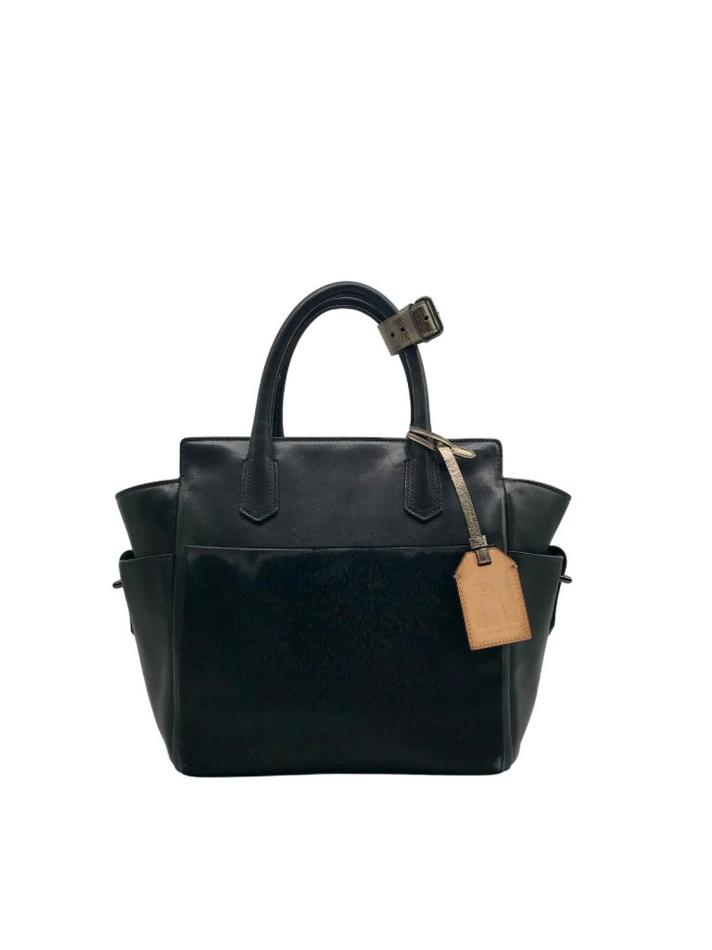 Reed Krakoff Black Leather & Calf Hair Atlantique Satchel